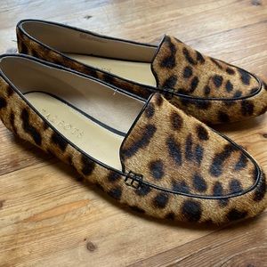 Talbots leopard faux fur loafers.  LIKE NEW!
